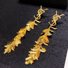 Long Tassel Leaf Earrings