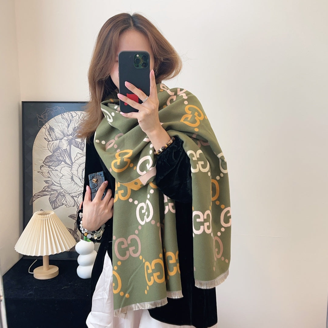 Thin Cashmere G Knitted Shawl-Scarf