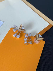 Diamond V-shaped earrings