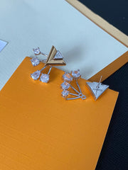 Diamond V-shaped earrings