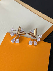 Diamond V-shaped earrings