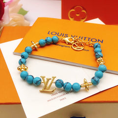Blue bead bracelet