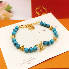 Blue bead bracelet