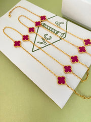 Long four-leaf clover necklace