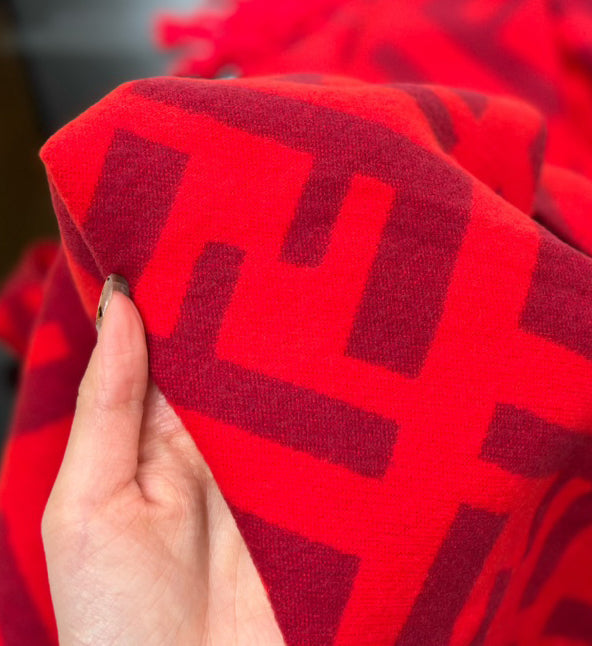 100% cashmere fringed scarf