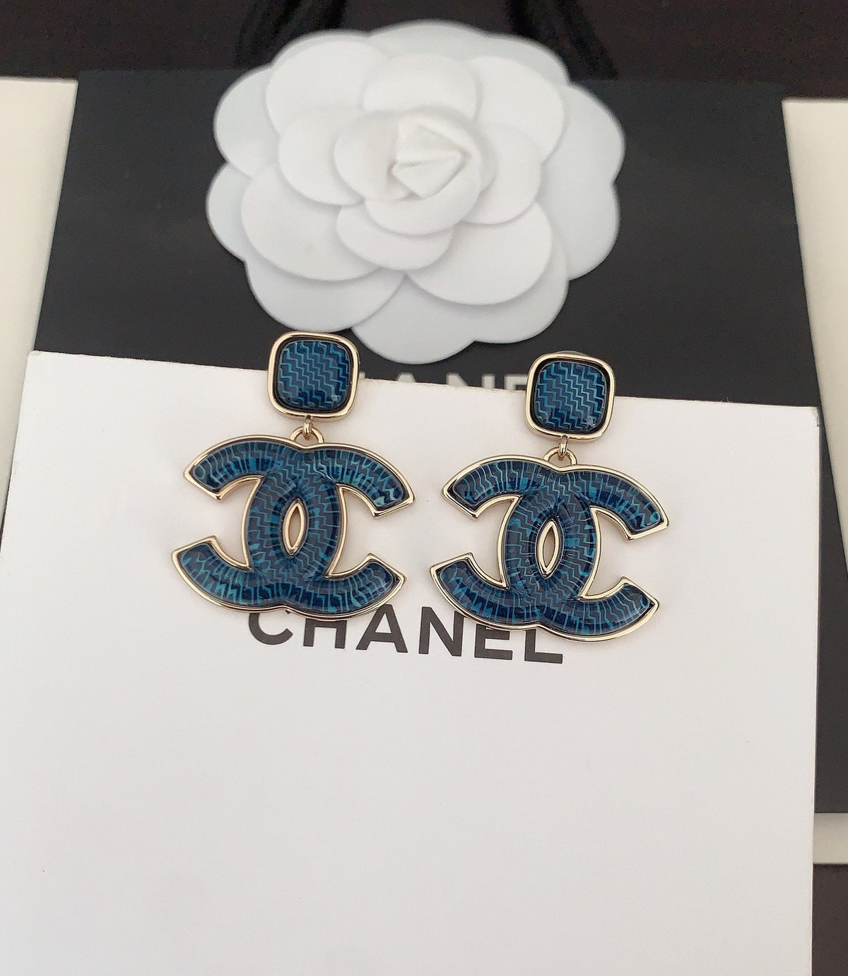 Blue Water Ripple Earrings