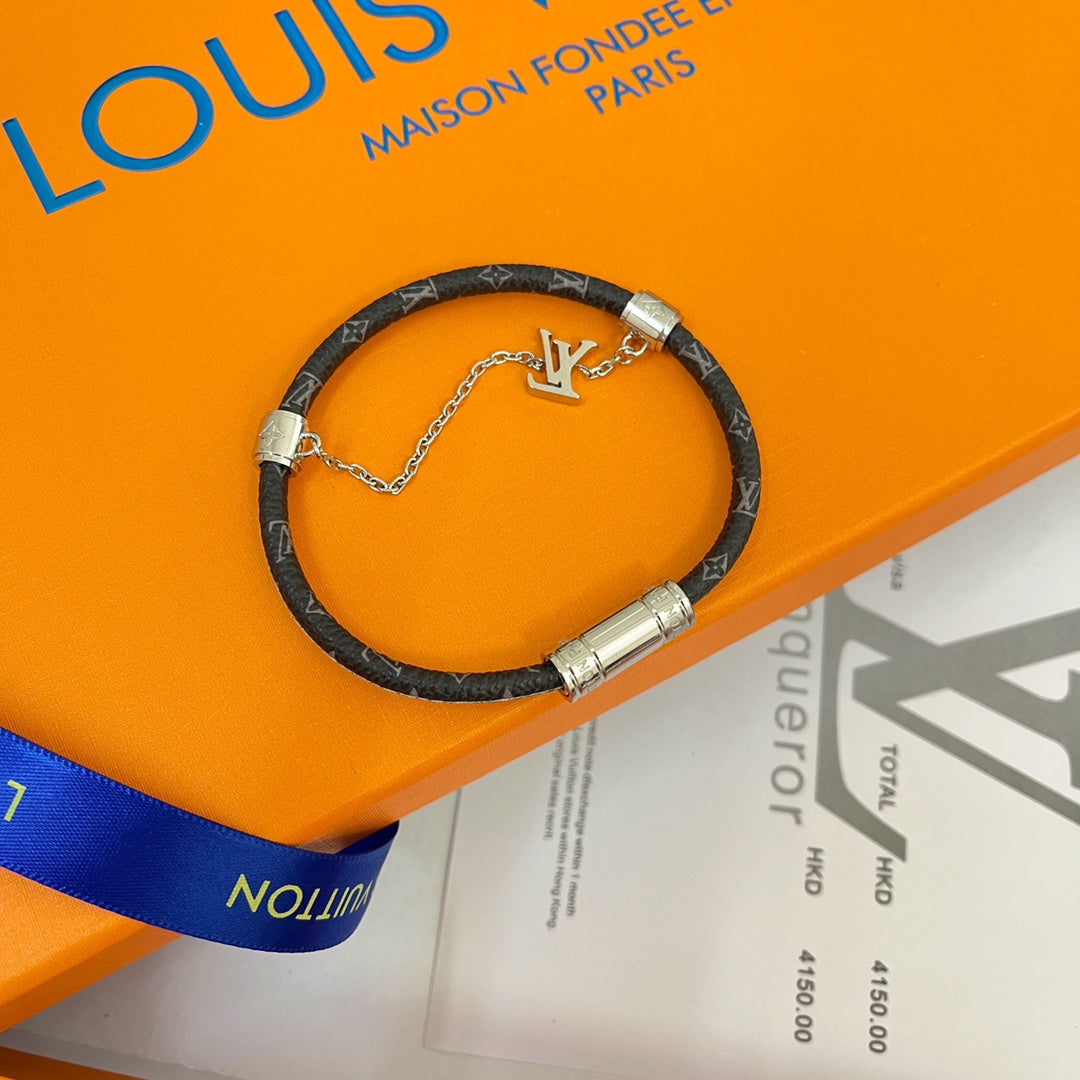 Leather chain bracelet