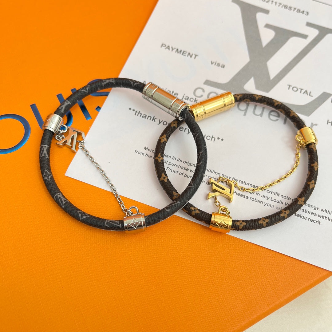 Leather chain bracelet