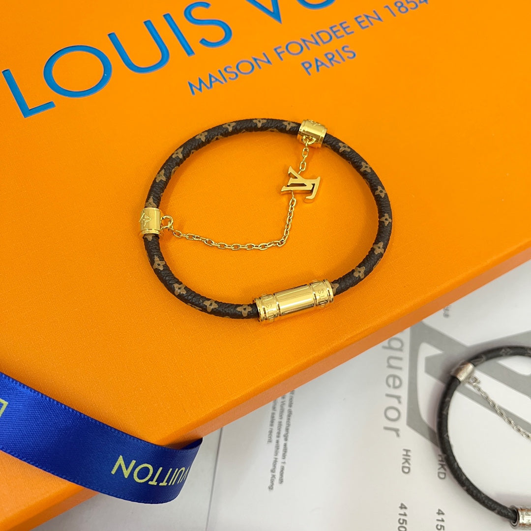 Leather chain bracelet