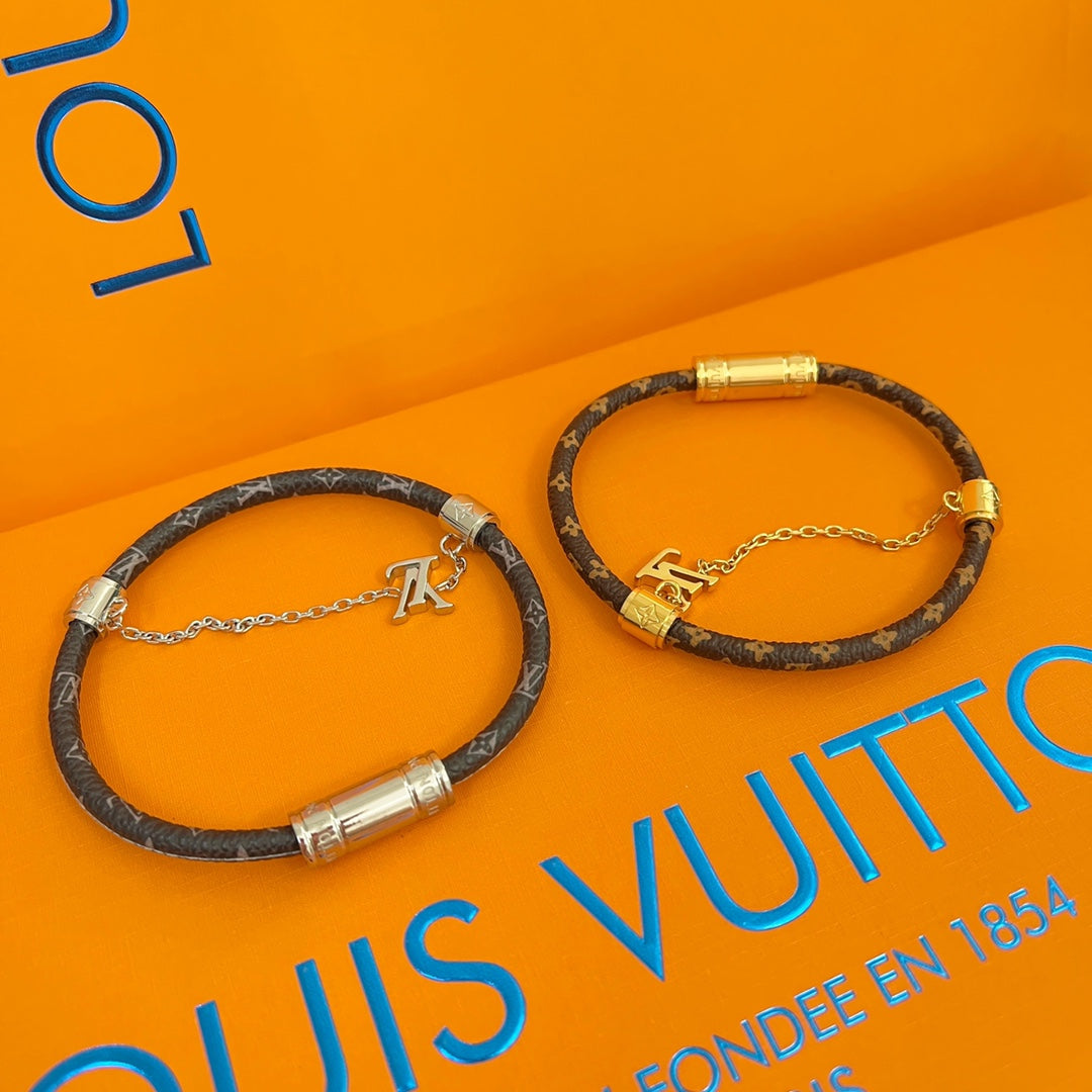 Leather chain bracelet