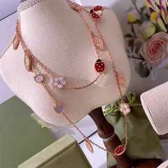 Lucky Four-Leaf Clover Ladybug Necklace