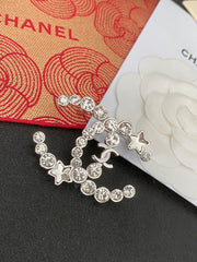 Sparkling Diamond Star Brooch
