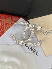 Sparkling Diamond Star Brooch