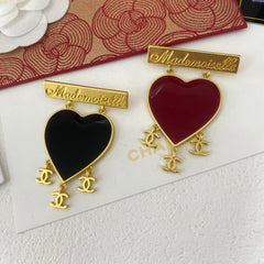 Epoxy Letter Pendant Heart Brooch