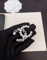Platinum Pearl Diamond Brooch