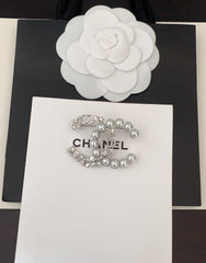Platinum Pearl Diamond Brooch
