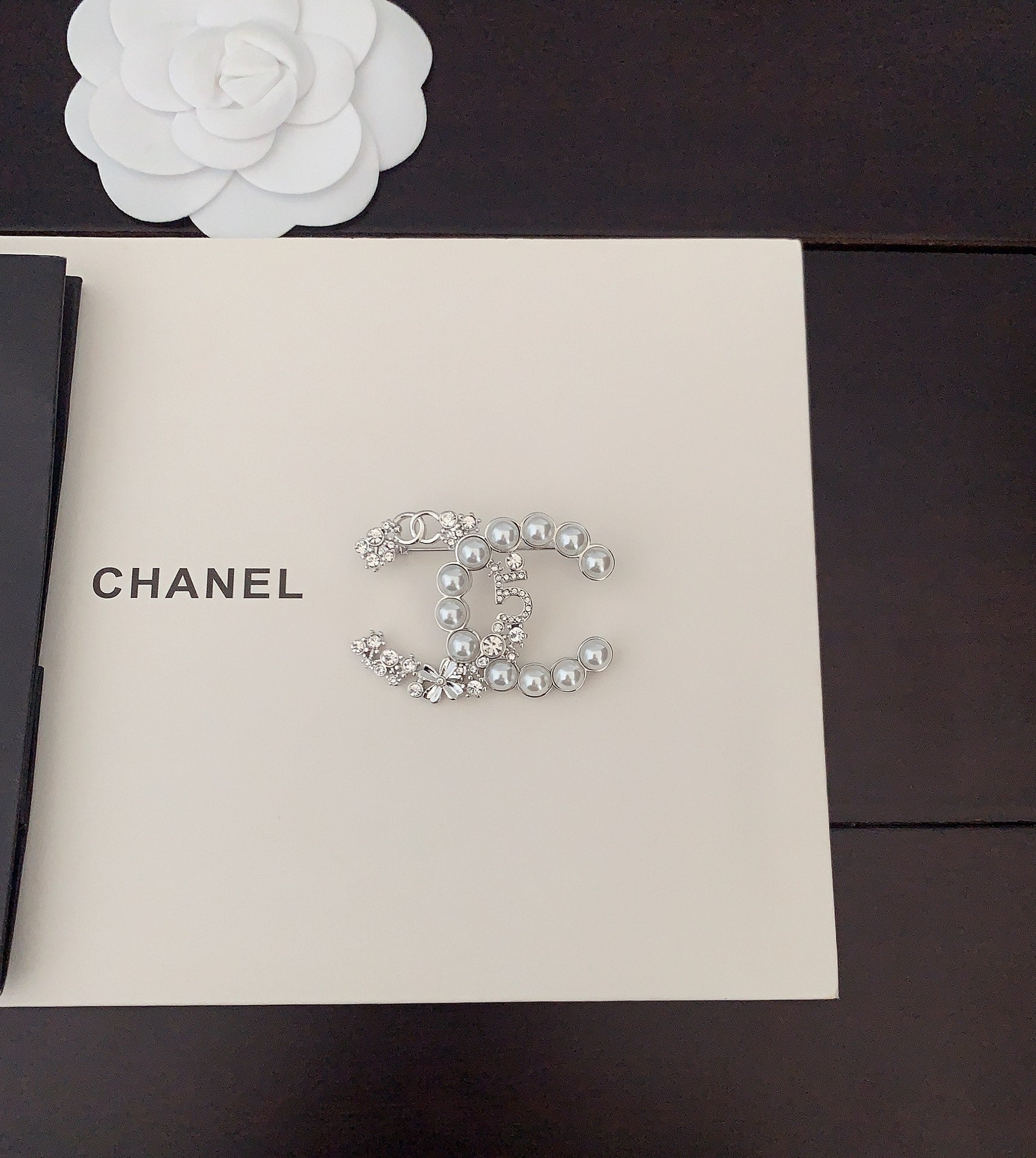Platinum Pearl Diamond Brooch