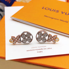 Spliced Diamond Flower Earrings