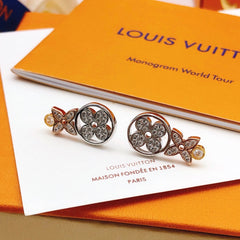 Spliced Diamond Flower Earrings