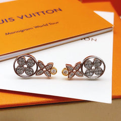 Spliced Diamond Flower Earrings