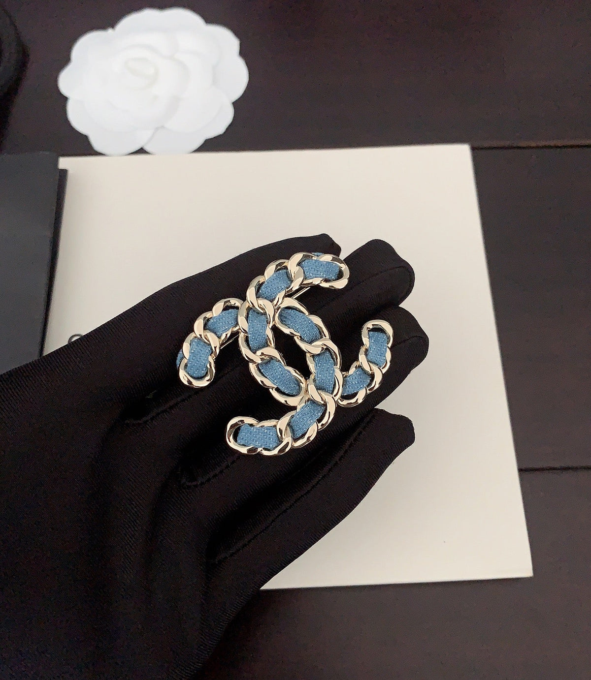 Blue Denim Brooch