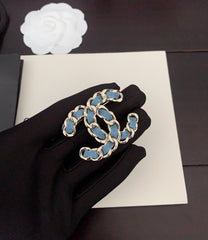 Blue Denim Brooch