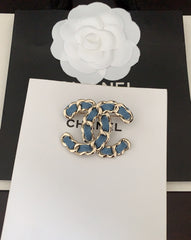 Blue Denim Brooch