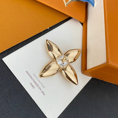 Monogram Flower Pearl Brooch