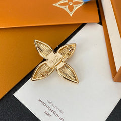 Monogram Flower Pearl Brooch