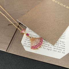 Sparkling Diamond Fan-Shaped Necklace