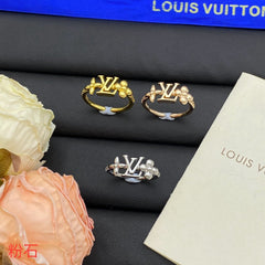 Monogram Floral Open Ring