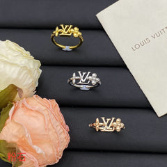 Monogram Floral Open Ring