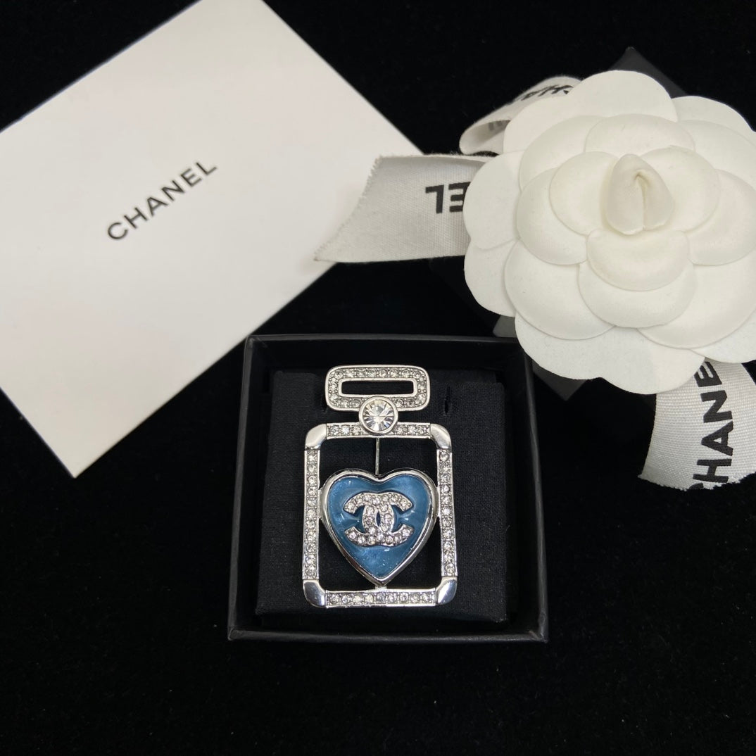 Perfume Bottle Sapphire Brooch
