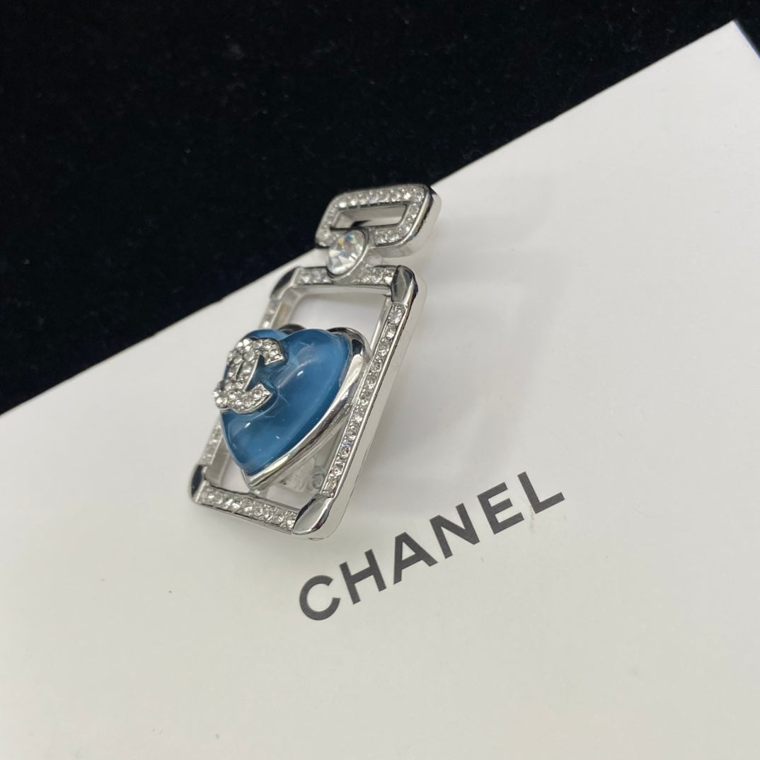Perfume Bottle Sapphire Brooch
