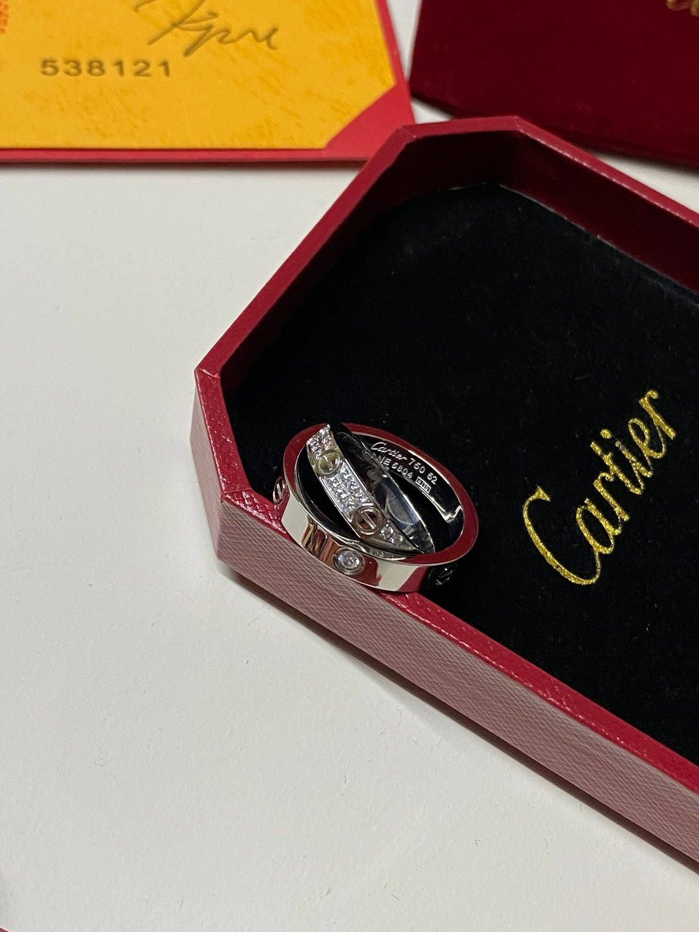 Paved diamond double ring