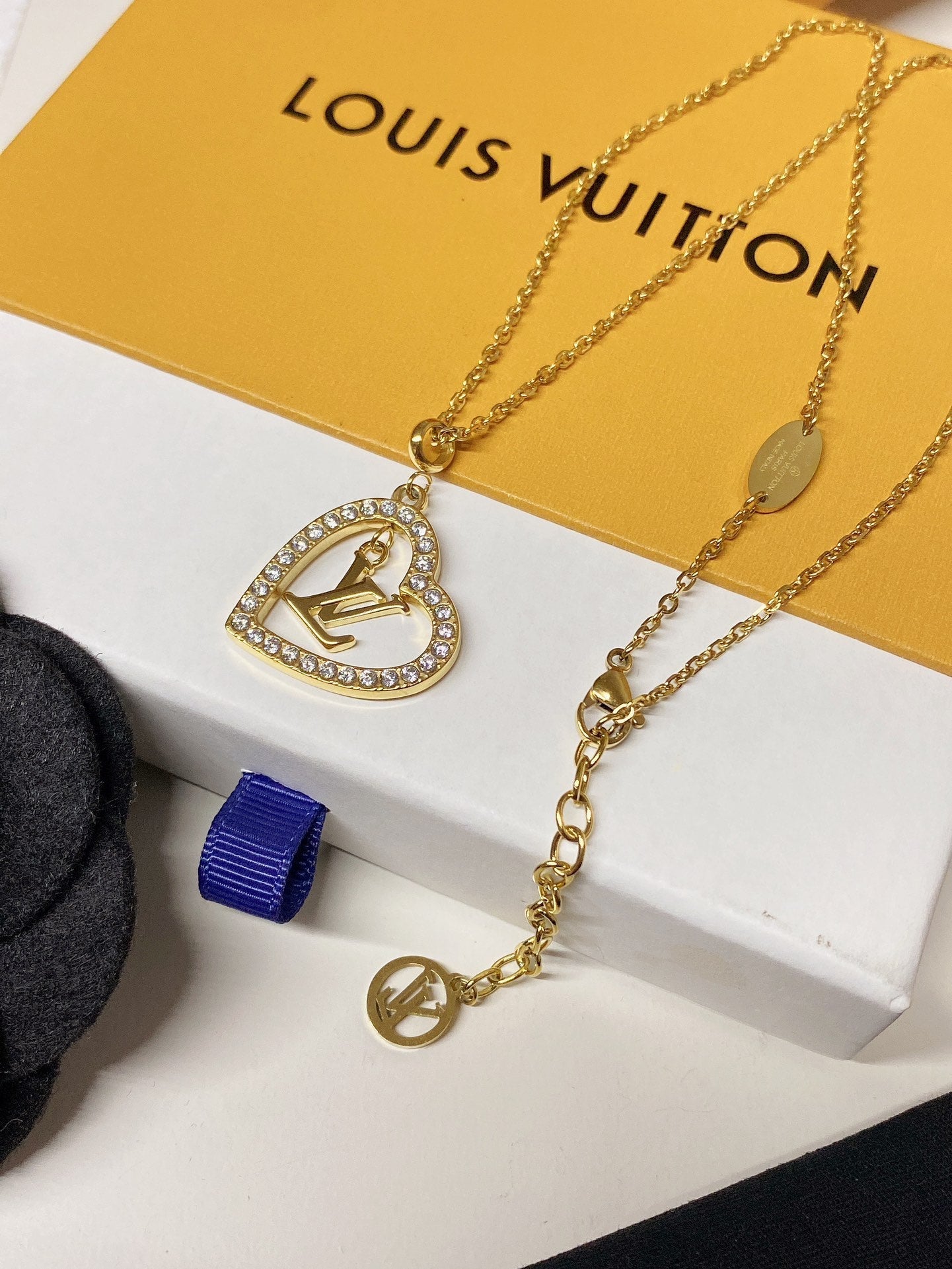 Diamond-encrusted heart-shaped necklace