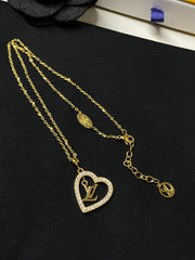 Diamond-encrusted heart-shaped necklace