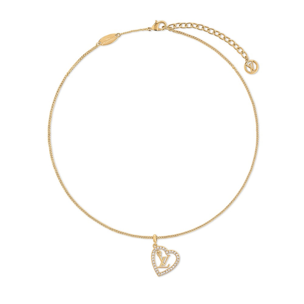 Diamond-encrusted heart-shaped necklace