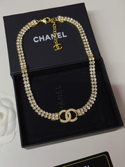 Full Diamond pearl necklace
