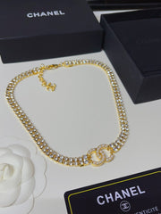 Full Diamond pearl necklace