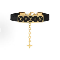 Embossed metal leather bracelet