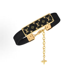Embossed metal leather bracelet