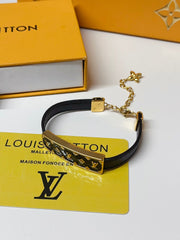 Embossed metal leather bracelet