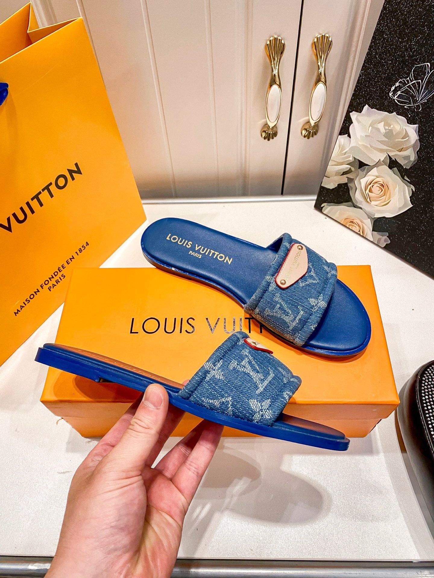 Printed Canvas Slippers