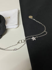 Crystal double chain bracelet