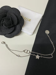 Crystal double chain bracelet