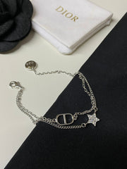 Crystal double chain bracelet