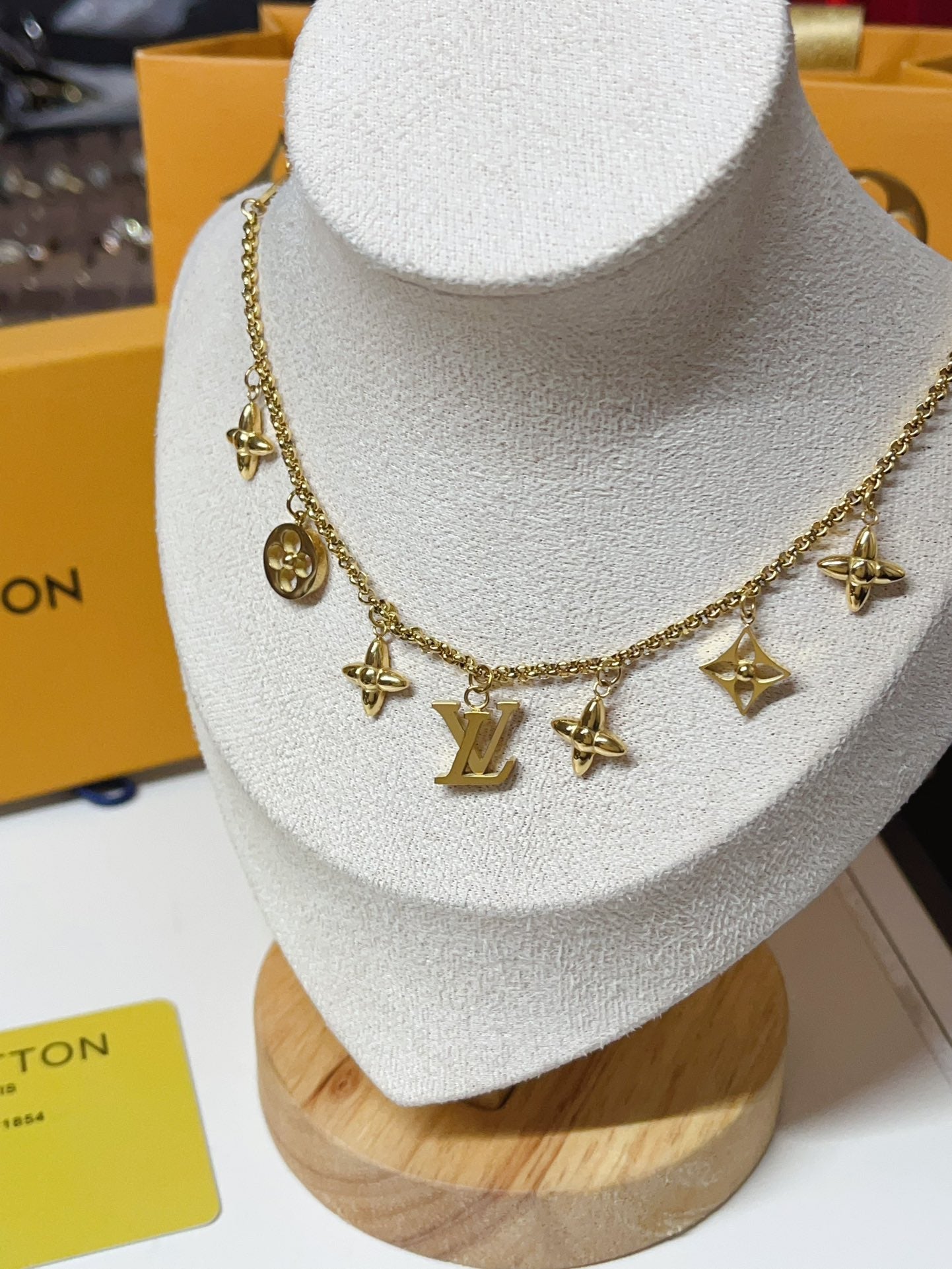 Classic floral charm bracelet necklace