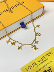 Classic floral charm bracelet necklace