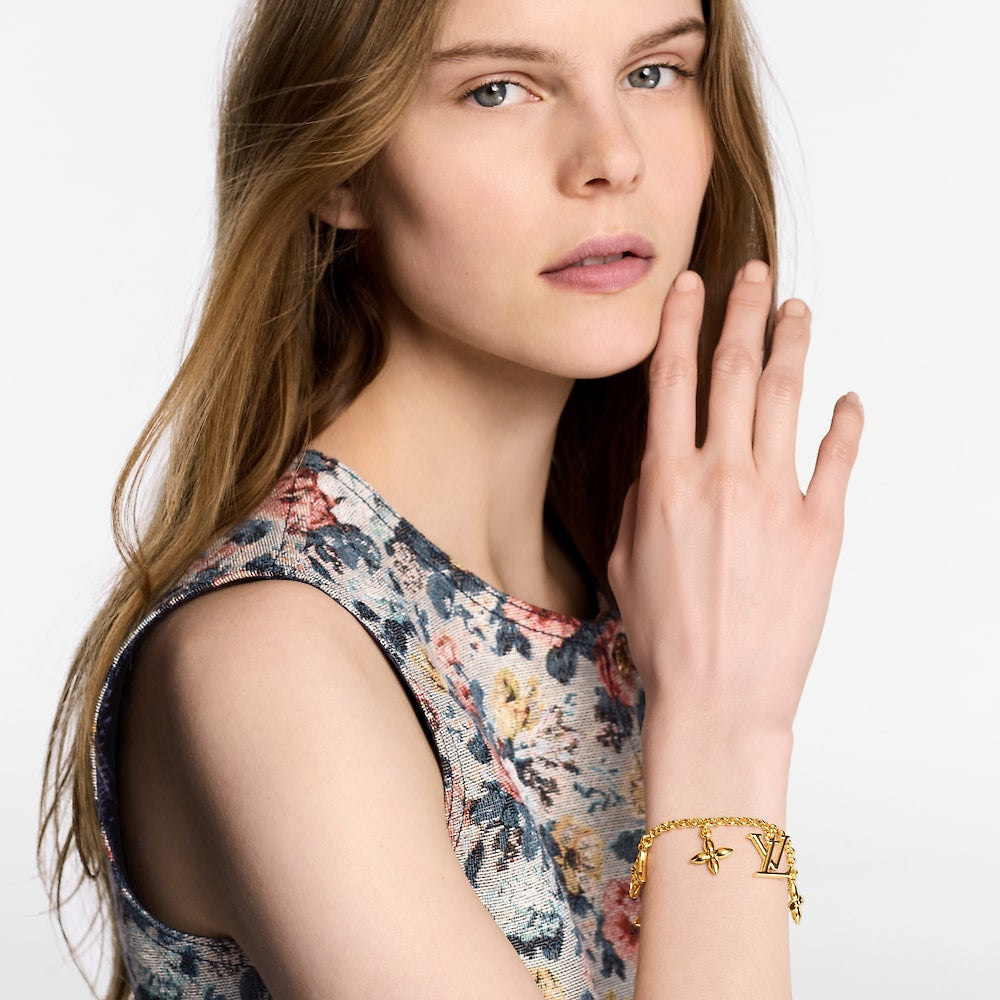 Classic floral charm bracelet necklace
